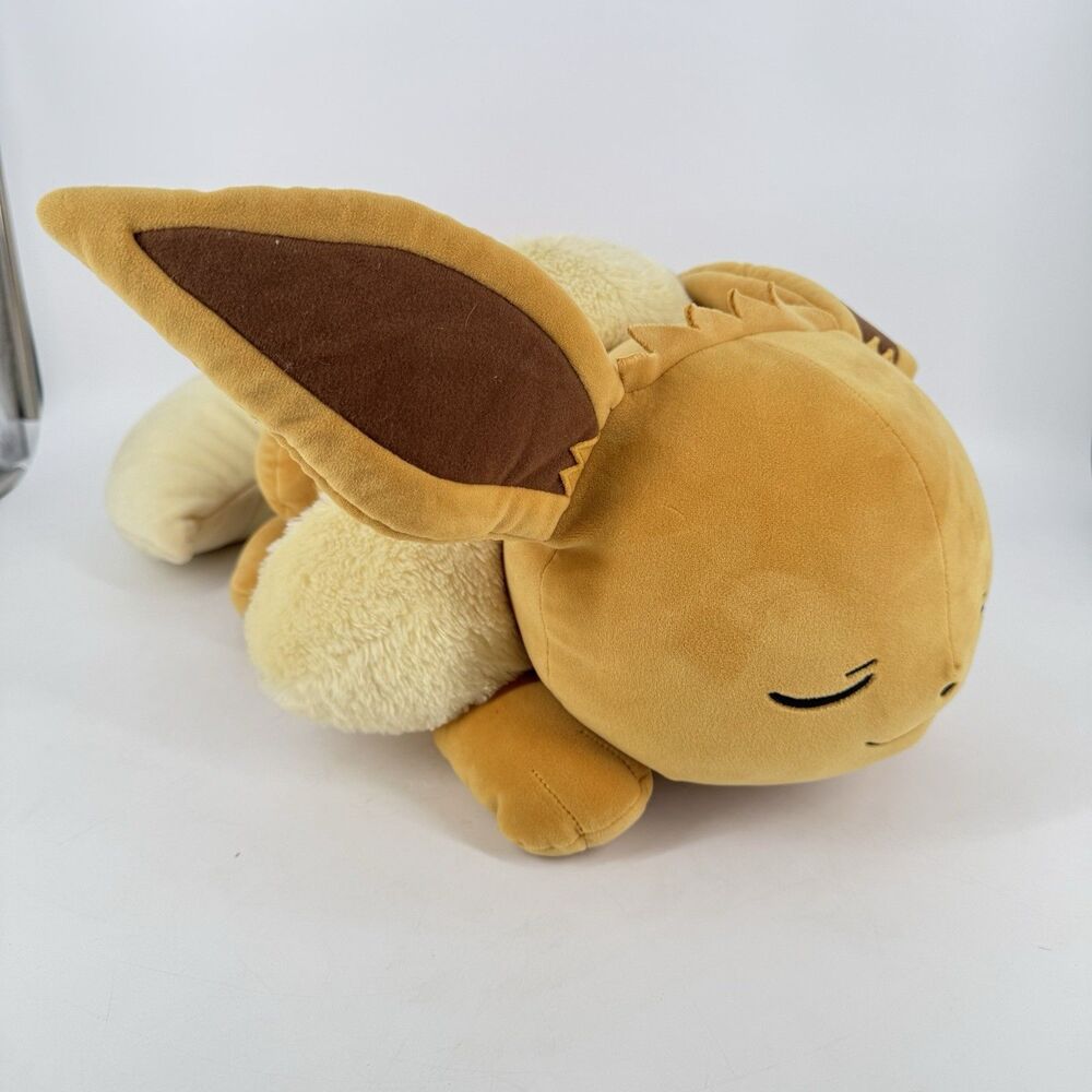 Pokemon Eevee Sleeping Plush 22” Large Official Jazwares Nintendo 2021 Soft Toy